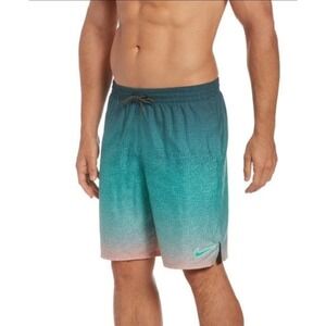 Nike Swim Just Do It Fade 9" Volley Shorts Bleached‎ Coral Men's Size Med New